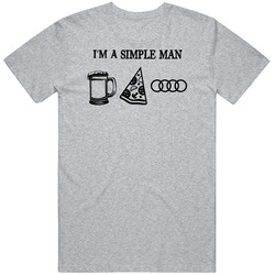 Audi Simple Man Beer Pizza Car Logo Driving Fan Vintage unisex Sports Grey Classic T Shirt Audi Simple Man Beer Pizza Car Logo Driving Fan Vintage unisex Sports Grey Classic T Shirt