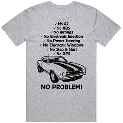 1968 Chevy Camaro No Problem Vintage Car Vintage unisex Sports Grey Classic T Shirt 1968 Chevy Camaro No Problem Vintage Car Vintage unisex Sports Grey Classic T Shirt