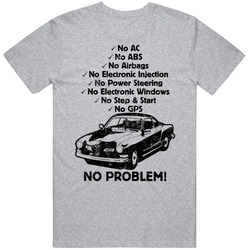 1955 Volkswagen Karmann Ghia No Problem Vintage Car Vintage unisex Sports Grey Classic T Shirt 1955 Volkswagen Karmann Ghia No Problem Vintage Car Vintage unisex Sports Grey Classic T Shirt