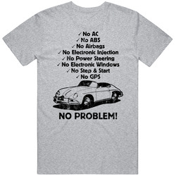 1958 Porsche 356 No Problem Vintage Car Vintage unisex Sports Grey Classic T Shirt 1958 Porsche 356 No Problem Vintage Car Vintage unisex Sports Grey Classic T Shirt