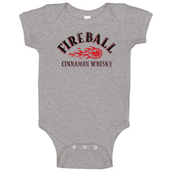Fireball Cinnamon Whiskey Logo Label Drinking Raglan Vintage unisex Sports Grey Classic Baby One Piece Fireball Cinnamon Whiskey Logo Label Drinking Raglan Vintage unisex Sports Grey Classic Baby One Piece