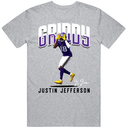 Justin Jefferson Griddy Vintage unisex Sports Grey Classic T Shirt Justin Jefferson Griddy Vintage unisex Sports Grey Classic T Shirt