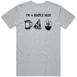 Maserati Simple Man Beer Pizza Car Logo Driving Fan Vintage unisex Sports Grey Classic T Shirt Maserati Simple Man Beer Pizza Car Logo Driving Fan Vintage unisex Sports Grey Classic T Shirt