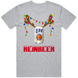 Miller Lite Reinbeer Funny Beer Lager Fan Christmas Vintage unisex Sports Grey Classic T Shirt