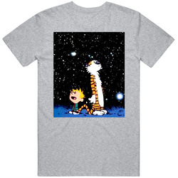 Calvin And Hobbes Stargazing Sport Grey Vintage unisex Sports Grey Classic T Shirt Calvin And Hobbes Stargazing Sport Grey Vintage unisex Sports Grey Classic T Shirt