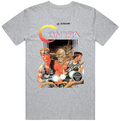 Contra Nes Box Art Video Game - Grey Vintage unisex Sports Grey Classic T Shirt Contra Nes Box Art Video Game - Grey Vintage unisex Sports Grey Classic T Shirt