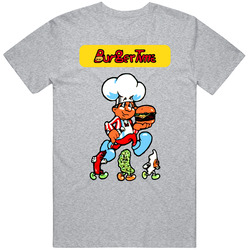 Burger Time Retro 80s Arcade Video Game Vintage unisex Sports Grey Classic T Shirt Burger Time Retro 80s Arcade Video Game Vintage unisex Sports Grey Classic T Shirt