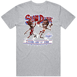 Wilkins Jordan Dunk Contest Caricature Vintage unisex Sports Grey Classic T Shirt Wilkins Jordan Dunk Contest Caricature Vintage unisex Sports Grey Classic T Shirt