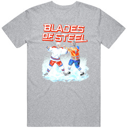 Blades Of Steel Hockey Video Game Nes Vintage unisex Sports Grey Classic T Shirt