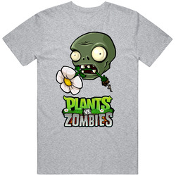 Pvz Zombie Apps Cartoon Vintage unisex Sports Grey Classic T Shirt Pvz Zombie Apps Cartoon Vintage unisex Sports Grey Classic T Shirt