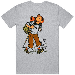 Les Aventures De Tintin Vintage unisex Sports Grey Classic T Shirt Les Aventures De Tintin Vintage unisex Sports Grey Classic T Shirt