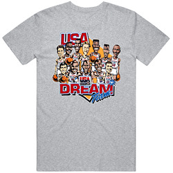 Usa Dream Team Retro Caricature Basketball Vintage unisex Sports Grey Classic T Shirt Usa Dream Team Retro Caricature Basketball Vintage unisex Sports Grey Classic T Shirt