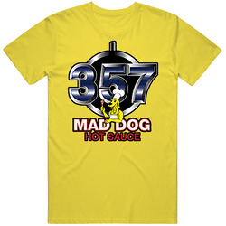 Mad Dog 357 Hot Chili Sauce Pepper Retro Vintage Daisy Yellow Cotton T Shirt Mad Dog 357 Hot Chili Sauce Pepper Retro Vintage Daisy Yellow Cotton T Shirt