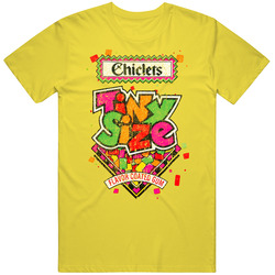 Chicklets Tiny Size Gum Vintage Grunge Look Retro Vintage Daisy Yellow Cotton T Shirt Chicklets Tiny Size Gum Vintage Grunge Look Retro Vintage Daisy Yellow Cotton T Shirt