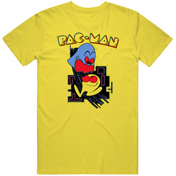 Pac Man, T-Shirt, Arcade, retro, video game, Gamer, Pacman, Cabinet Retro Vintage Daisy Yellow Cotton T Shirt Pac Man, T-Shirt, Arcade, retro, video game, Gamer, Pacman, Cabinet Retro Vintage Daisy Yellow Cotton T Shirt