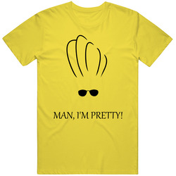 Johnny Bravo Man I'm Pretty Cartoon Tv Funny Retro Vintage Daisy Yellow Cotton T Shirt