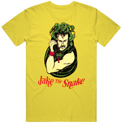 Jake The Snake Roberts 80s Retro Wrestling Retro Vintage Daisy Yellow Cotton T Shirt Jake The Snake Roberts 80s Retro Wrestling Retro Vintage Daisy Yellow Cotton T Shirt
