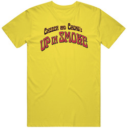 Cheech And Chong's Up In Smoke Retro Vintage Daisy Yellow Cotton T Shirt Cheech And Chong's Up In Smoke Retro Vintage Daisy Yellow Cotton T Shirt