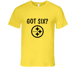 Got Six Superbowls Steelers Football Retro Vintage Daisy Yellow Cotton T Shirt Got Six Superbowls Steelers Football Retro Vintage Daisy Yellow Cotton T Shirt