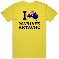 I Love Mariafe Artacho Australia Beach Volleyball Olympics Retro Vintage Daisy Yellow Cotton T Shirt I Love Mariafe Artacho Australia Beach Volleyball Olympics Retro Vintage Daisy Yellow Cotton T Shirt