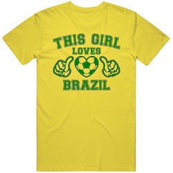 This Girl Loves Brazil Football T Shirt - World Cup Soccer Retro Vintage Daisy Yellow Cotton T Shirt This Girl Loves Brazil Football T Shirt - World Cup Soccer Retro Vintage Daisy Yellow Cotton T Shirt