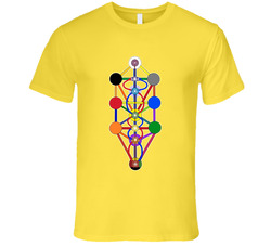 Tree Of Life And The Chakras Retro Vintage Daisy Yellow Cotton T Shirt Tree Of Life And The Chakras Retro Vintage Daisy Yellow Cotton T Shirt