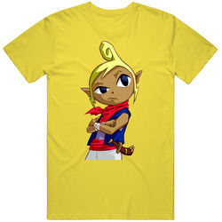 Tetra Cartoon Zelda Wind Waker Video Game Pig In Retro Vintage Daisy Yellow Cotton T Shirt Tetra Cartoon Zelda Wind Waker Video Game Pig In Retro Vintage Daisy Yellow Cotton T Shirt