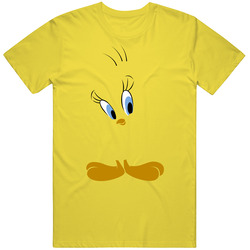 Cute Tweety Bird Silhouette Looney Toons 40s Tv Cartoon Fan Retro Vintage Daisy Yellow Cotton T Shirt Cute Tweety Bird Silhouette Looney Toons 40s Tv Cartoon Fan Retro Vintage Daisy Yellow Cotton T Shirt