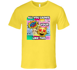 Comic Striptease Retro Vintage Daisy Yellow Cotton T Shirt Comic Striptease Retro Vintage Daisy Yellow Cotton T Shirt