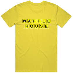 Waffle House Breakfast Restaurant Logo Retro Vintage Daisy Yellow Cotton T Shirt