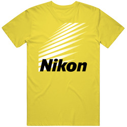 Nikon Technology Pickup Logo Retro Vintage Daisy Yellow Cotton T Shirt Nikon Technology Pickup Logo Retro Vintage Daisy Yellow Cotton T Shirt