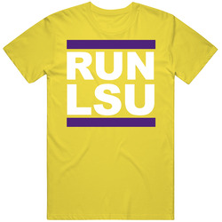 Run Lsu College Football Basketball Baseball Sports Track Retro Vintage Daisy Yellow Cotton T Shirt Run Lsu College Football Basketball Baseball Sports Track Retro Vintage Daisy Yellow Cotton T Shirt