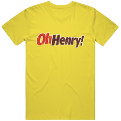 Oh Henry Chocolate Bar Distressed Logo Halloween Costume Retro Vintage Daisy Yellow Cotton T Shirt Oh Henry Chocolate Bar Distressed Logo Halloween Costume Retro Vintage Daisy Yellow Cotton T Shirt