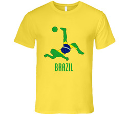 Brazil Kick World Cup Soccer Football Mens Retro Vintage Daisy Yellow Cotton T Shirt Brazil Kick World Cup Soccer Football Mens Retro Vintage Daisy Yellow Cotton T Shirt