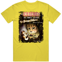 A Cricket In Times Square Comedy Film Poster Aged Look Retro Vintage Daisy Yellow Cotton T Shirt A Cricket In Times Square Comedy Film Poster Aged Look Retro Vintage Daisy Yellow Cotton T Shirt