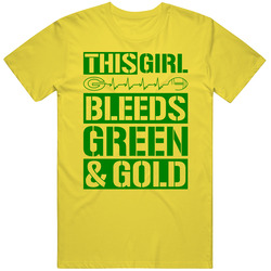 Green Bay Packers - This Girl Bleeds Green And Gold Retro Vintage Daisy Yellow Cotton T Shirt Green Bay Packers - This Girl Bleeds Green And Gold Retro Vintage Daisy Yellow Cotton T Shirt