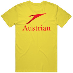 Austrian Airlines Air Travel Logo Pig In  2 Retro Vintage Daisy Yellow Cotton T Shirt