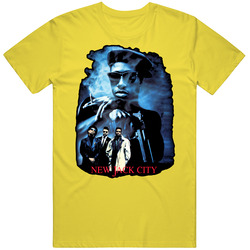 New Jack City Gangster Movie Black Retro Vintage Daisy Yellow Cotton T Shirt New Jack City Gangster Movie Black Retro Vintage Daisy Yellow Cotton T Shirt