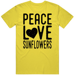 Peace Love Sunflowers Retro Vintage Daisy Yellow Cotton T Shirt Peace Love Sunflowers Retro Vintage Daisy Yellow Cotton T Shirt