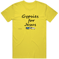 Gypsies For Jesus Retro Vintage Daisy Yellow Cotton T Shirt