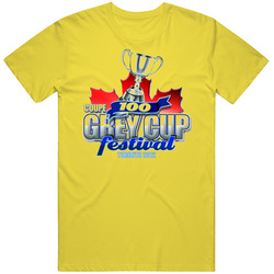 Canada 100th Grey Cup Football Festival Retro Vintage Daisy Yellow Cotton T Shirt Canada 100th Grey Cup Football Festival Retro Vintage Daisy Yellow Cotton T Shirt