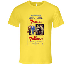 7 Chili In 7 Giorni Comedy Film Poster Aged Look Retro Vintage Daisy Yellow Cotton T Shirt 7 Chili In 7 Giorni Comedy Film Poster Aged Look Retro Vintage Daisy Yellow Cotton T Shirt
