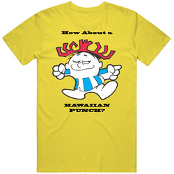 Hawaiian Punch_cartoon Retro Vintage Daisy Yellow Cotton T Shirt Hawaiian Punch_cartoon Retro Vintage Daisy Yellow Cotton T Shirt