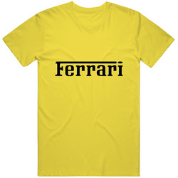 Ferrari Racing Retro Vintage Daisy Yellow Cotton T Shirt Ferrari Racing Retro Vintage Daisy Yellow Cotton T Shirt