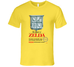 The Legend Of Zelda Nintendo Game Cover Retro Vintage Daisy Yellow Cotton T Shirt