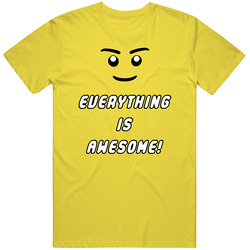 Everything Is Awesome Cartoon Blocks Funny Kids Toys Retro Vintage Daisy Yellow Cotton T Shirt Everything Is Awesome Cartoon Blocks Funny Kids Toys Retro Vintage Daisy Yellow Cotton T Shirt