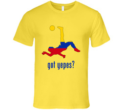 Mario Yepes Columbia Df Got Parody Football Soccer World Cup Retro Vintage Daisy Yellow Cotton T Shirt Mario Yepes Columbia Df Got Parody Football Soccer World Cup Retro Vintage Daisy Yellow Cotton T Shirt