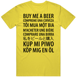 Beer Funny Retro Vintage Daisy Yellow Cotton T Shirt