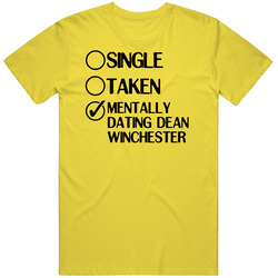 Single Taken Dating Dean Winchester Supernatural The Animation Retro Vintage Daisy Yellow Cotton T Shirt