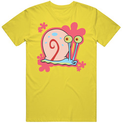 Spongebob_gary Retro Vintage Daisy Yellow Cotton T Shirt Spongebob_gary Retro Vintage Daisy Yellow Cotton T Shirt